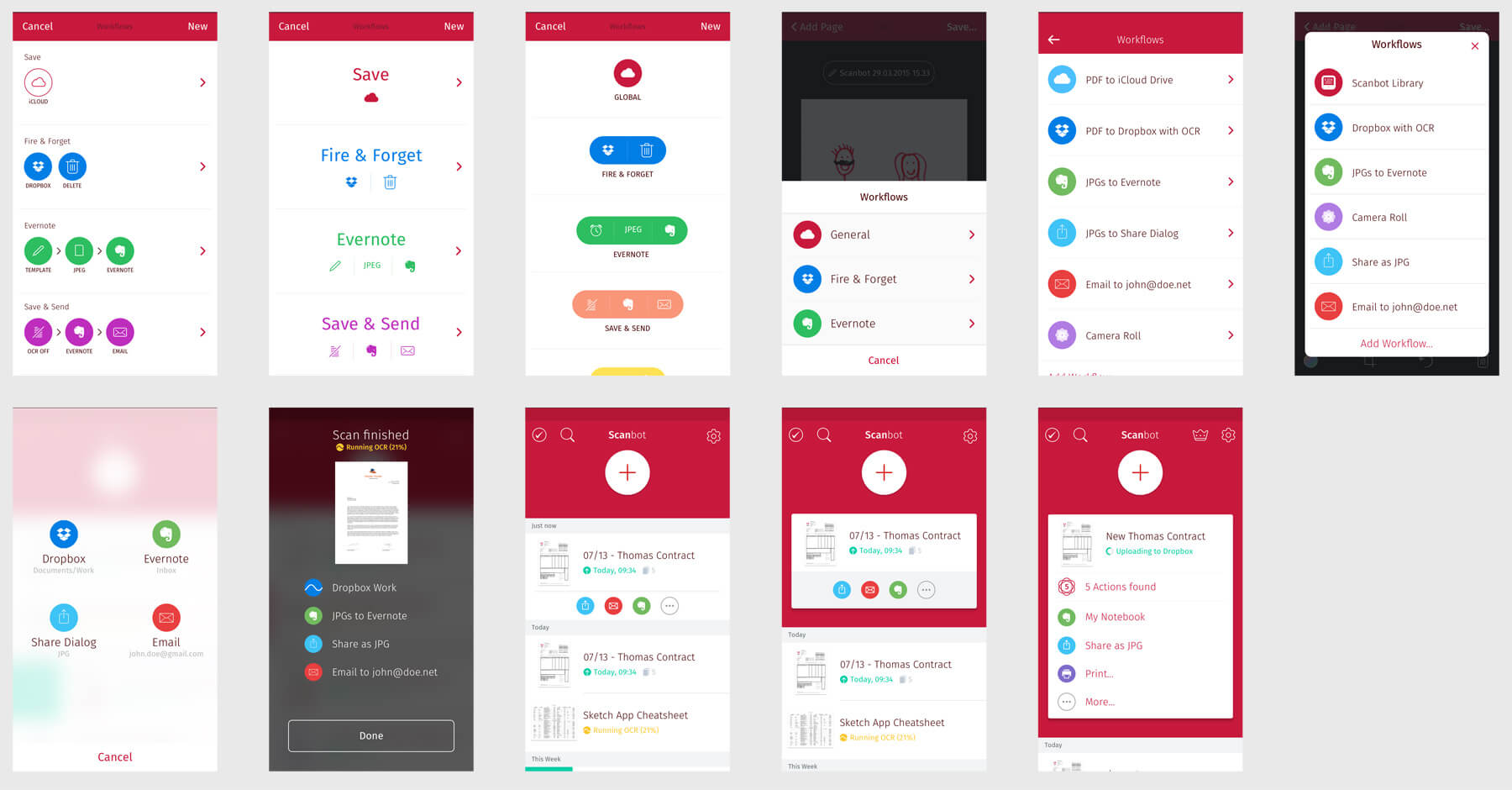 workflow app mockups