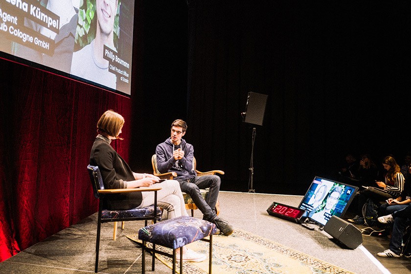 Philip Bauman, CPO at Ecosia on Stage at Digitale Leute Summit 2019.